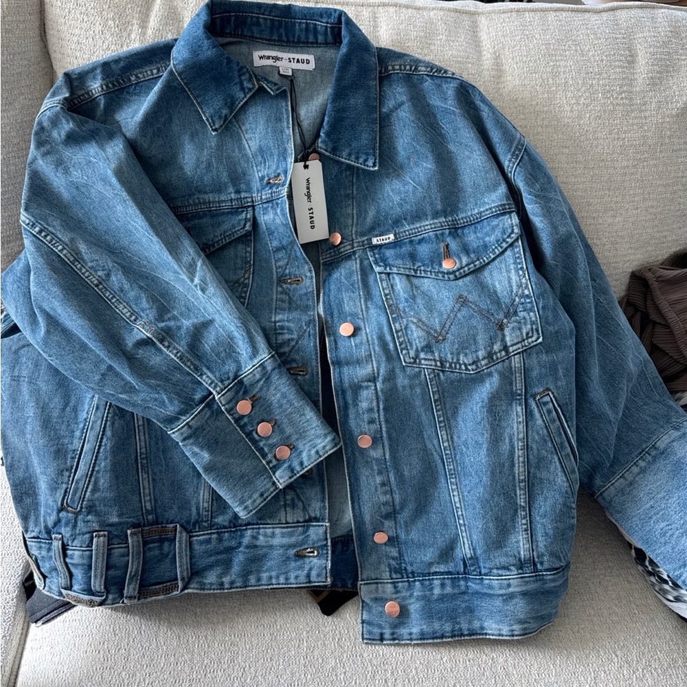 STAUD The Biggest Jean Jacket size S/M NWT